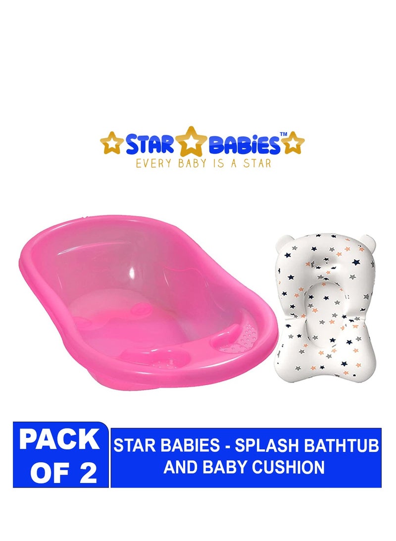 STAR BABiES Sunbaby Buy 1 Get 1 (Sunbaby Splash Bathtub with Baby Cushion) - Pink - Image 2