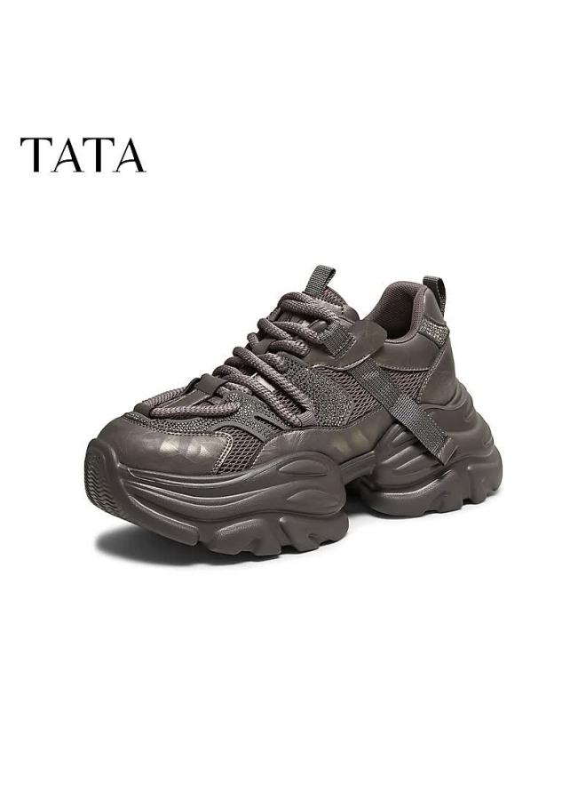 Tata Roamer Women's Fleece-lined Casual Sports Shoes, Versatile Thick Sole Height Increasing, Purple Gray (single Lining), Size 40 - Image 4