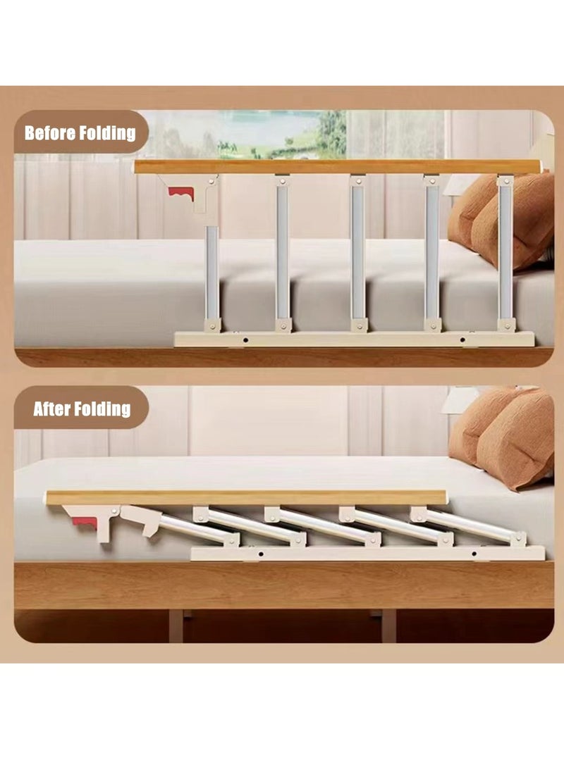 Cool Baby - COOLBABY Bed Rails For The Elderly Safety Foldable Bedside Armrests Auxiliary Handles Foldable Bed Crutches Guardrails For The Elderly Adjustable Railings Anti-fall Sleep Bumpers - Image 1