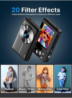 Eworld 44MP HD Digital Camera with 32GB Card, Compact Photo Camera with 1080P Video, 2.4" Screen, 16X Zoom, Anti-Shake, and Rechargeable Battery for Girls and Boys, Perfect for Kids and Beginners  - Image 2