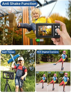 Eworld 44MP HD Digital Camera with 32GB Card, Compact Photo Camera with 1080P Video, 2.4" Screen, 16X Zoom, Anti-Shake, and Rechargeable Battery for Girls and Boys, Perfect for Kids and Beginners  - Image 4