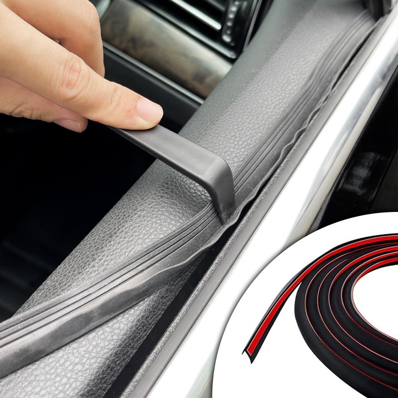 QKYS Black VShaped Rubber Car Window Seal Weather Stripping 1312ft x 06in Silent Dustproof For Cars Trucks SUVs - Image 3