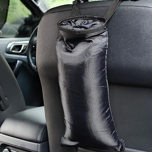 IPELY Universal Car Garbage Bag Back Seat Headrest Litter Trash Garbage Can (Black) - Image 1