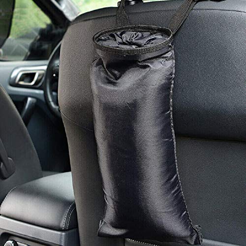 IPELY Universal Car Garbage Bag Back Seat Headrest Litter Trash Garbage Can (Black) - Image 2