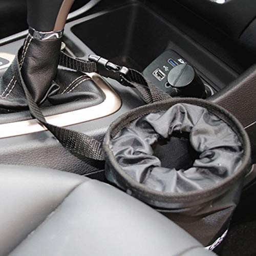 IPELY Universal Car Garbage Bag Back Seat Headrest Litter Trash Garbage Can (Black) - Image 3