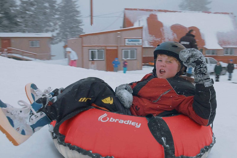 Bradley Snow Tubes: 42-Inch Heavy Duty Inflatable Sledding Tubes with or Without Padded Saucer Sled - Elevate Your Snow Fun! Best Sledding Adventure Tubes Blue - Image 4