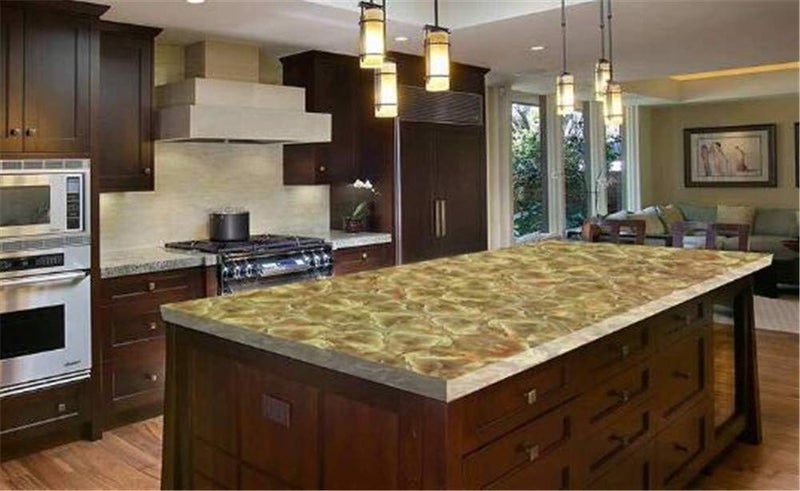 FEELING MALL Marble Pattern Water-Resistant Moistureproof Removable Self Adhesive Wallpaper Peel & Stick PVC Wall Stickers for Living Room Bathroom Kitchen Countertop (Style-7) - Image 2