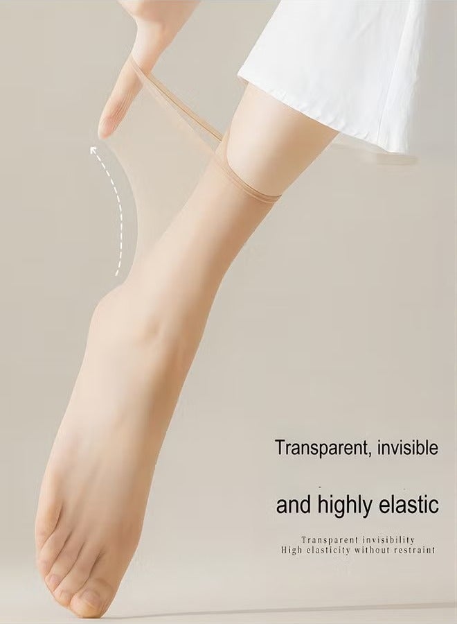 10 Pairs Of Women's Transparent Ankle Socks, Nude Stockings, Summer Ultra Thin Soft Stockings, Women's Cool Ankle High Transparent Socks - Image 4