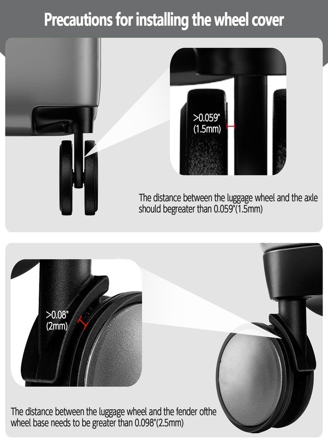 AWINNER 8 Pack Luggage Wheels Covers - Silicone Luggage Wheel Protector Covers for most 8 Spinner Wheel Suitcases or Office Chair Caster,Durable,Mute and Shock Absorption (Grey) - Image 4