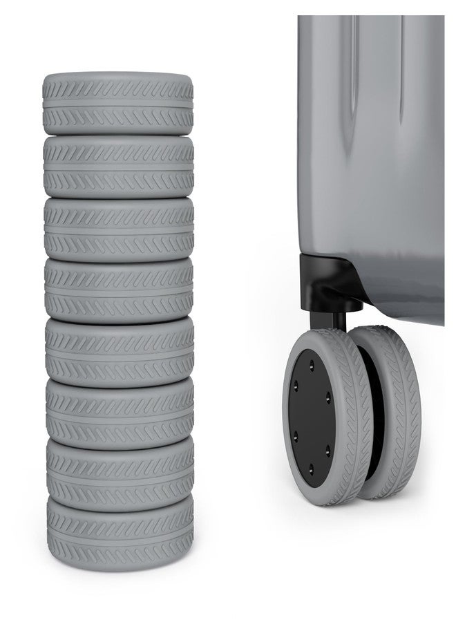 AWINNER 8 Pack Luggage Wheels Covers - Silicone Luggage Wheel Protector Covers for most 8 Spinner Wheel Suitcases or Office Chair Caster,Durable,Mute and Shock Absorption (Grey) - Image 1