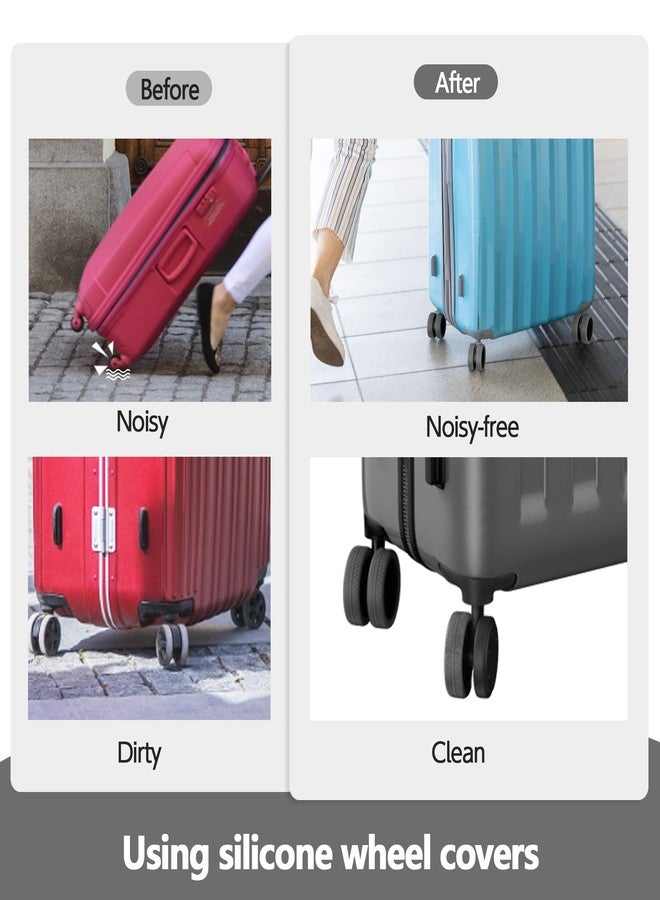 AWINNER 8 Pack Luggage Wheels Covers - Silicone Luggage Wheel Protector Covers for most 8 Spinner Wheel Suitcases or Office Chair Caster,Durable,Mute and Shock Absorption (Grey) - Image 5