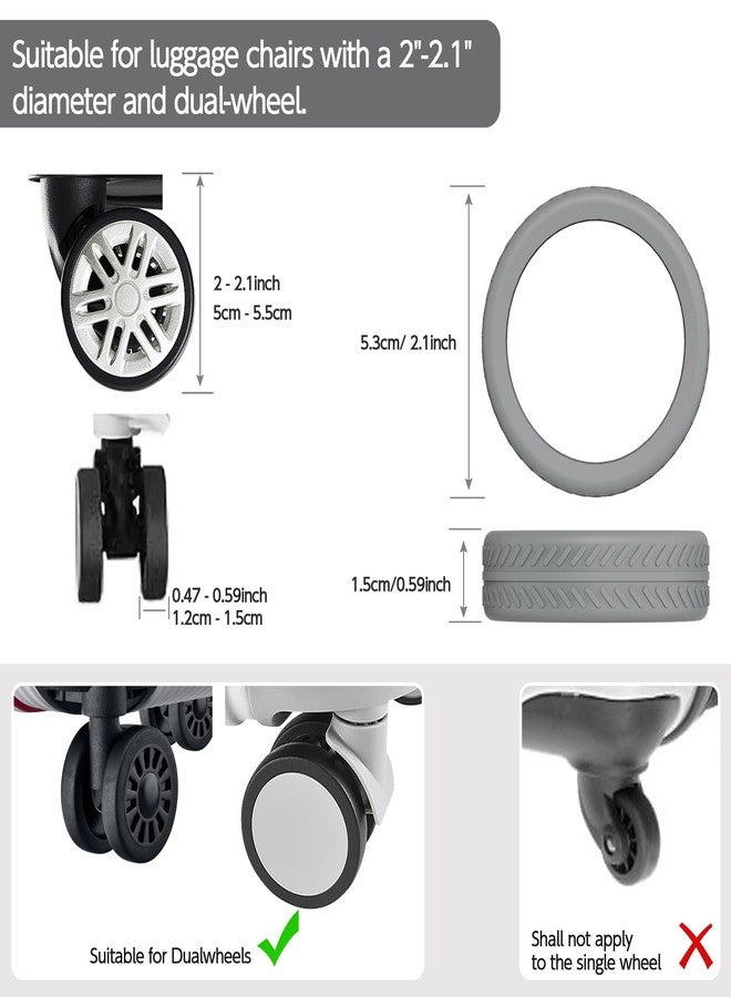 AWINNER 8 Pack Luggage Wheels Covers - Silicone Luggage Wheel Protector Covers for most 8 Spinner Wheel Suitcases or Office Chair Caster,Durable,Mute and Shock Absorption (Grey) - Image 3