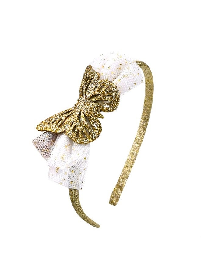 Totelux Gold Butterfly Headband Glitter Bow Hair Band Women Girls Hair Accessories for Birthday Party Favors Headdress Decoration Supplies Gift - Image 1