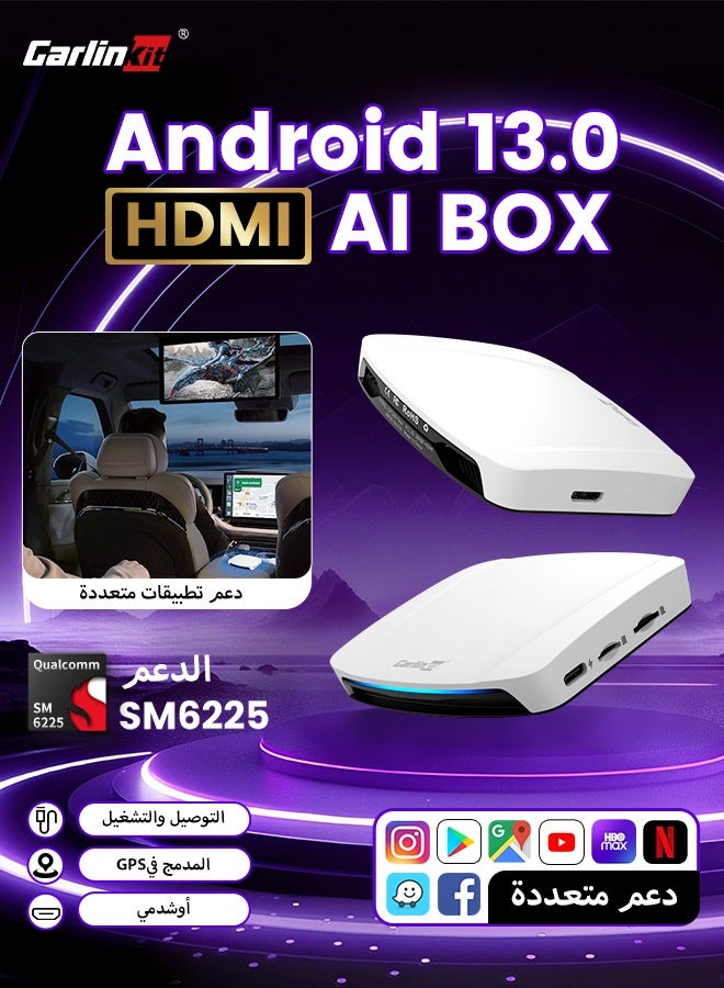 Carlinkit UHD CarPlay Android Auto HDMI Output Box Android 13 Snapdragon6225 8GB+128GB GPS YouTube Netflix IPTV FOTA System Upgrade - Image 1