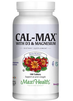 Maxi Health Calcium 1000 Mg With Vitamin D3 (400 Iu) And Magnesium (750 Mg) Dietary Supplement For Bone Teeth And Joint Support For Men And Women 180 Tablets  - Image 1