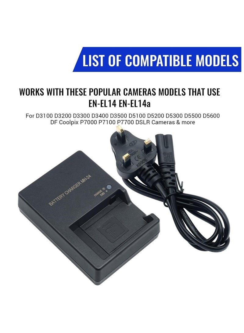 GUDOO Camera Battery Charger MH-24 Charger compatible with Nikon