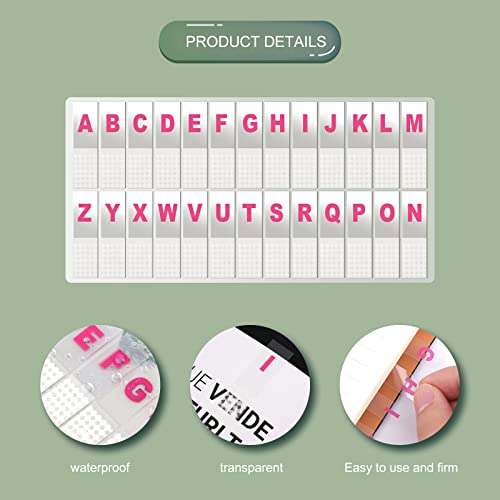 KINBOM 520 Pcs Alphabetical Adhesive Tabs, A-Z Sticky Index Tabs Transparent Alphabetical File Guides for Binders Books Notebooks - Image 3