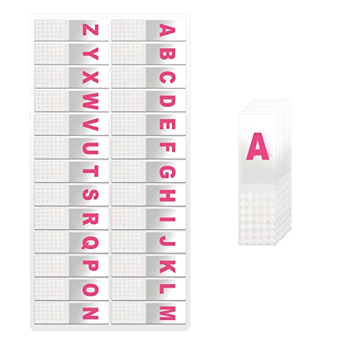 KINBOM 520 Pcs Alphabetical Adhesive Tabs, A-Z Sticky Index Tabs Transparent Alphabetical File Guides for Binders Books Notebooks - Image 1