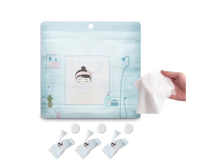 Compressed Towel Disposable Tissue Towel Napkins Home Beauty Hand Wipes Portable Mini Compressed Coin Tissue for Travel Camping Hiking Cleansing Baby Hands Face - Image 1