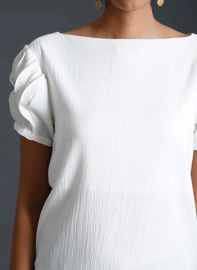 سولت اتاير SALT ATTIRE Boat Neck Short Sleeves Top