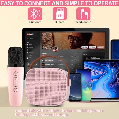 Darkant Mini Karaoke Machine for Kids & Adult, 4-12 Years Old Girls Christmas Birthday Gift for Boys, Karaoke Toys Gifts for Girls Ages 4, 5, 6, 7, 8, 9, 10, 12 +Year Old Birthday Party - Image 4