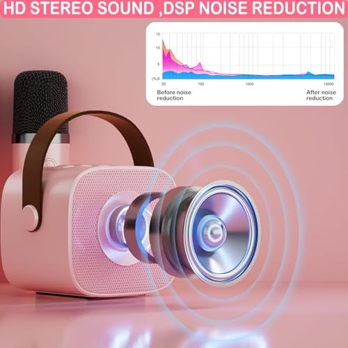 Darkant Mini Karaoke Machine for Kids & Adult, 4-12 Years Old Girls Christmas Birthday Gift for Boys, Karaoke Toys Gifts for Girls Ages 4, 5, 6, 7, 8, 9, 10, 12 +Year Old Birthday Party - Image 3