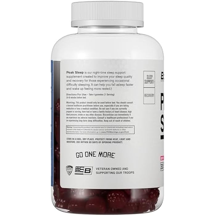 BARE PERFORMANCE NUTRITION, BPN Peak Sleep Gummy, Sleep Aid & Recovery Support Supplement, 30 Servings, Berry - Image 3