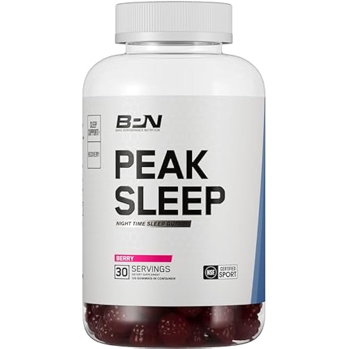 BARE PERFORMANCE NUTRITION, BPN Peak Sleep Gummy, Sleep Aid & Recovery Support Supplement, 30 Servings, Berry - Image 1