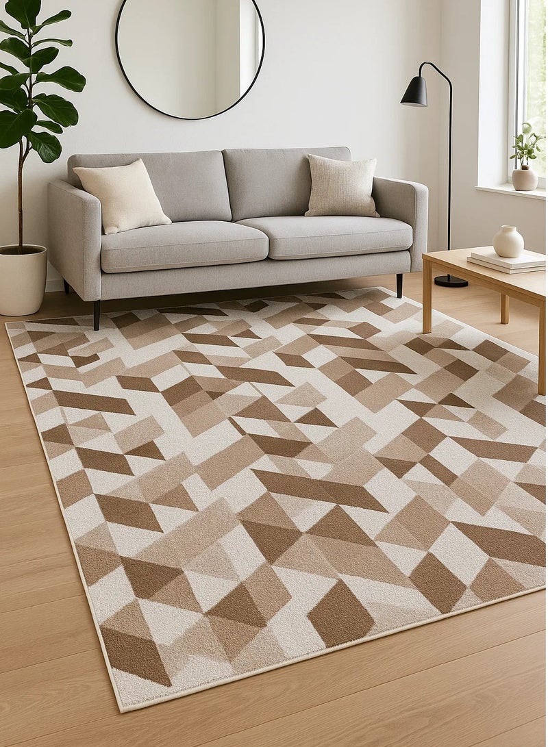 لوفت سانفورد، سجادات غرفة المعيشة على الطراز الحديث، سجادات أرضية ناعمة، سجادات سجاد، وسائد أريكة غير قابلة للانزلاق، سجادات غرفة المعيشة القابلة للغسل، مقاس 160 × 235 سم، بيج/بني-6-NQ2-J - Image 1