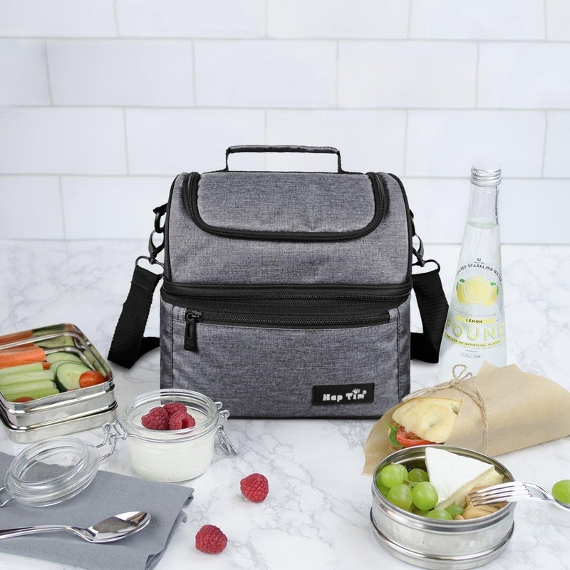 Hap Tim Lunch Box Insulated Lunch Bag Large Cooler Tote Bag for Adult,Men,Women, Double Deck Cooler for Office/Picnic (SA-16040-G) - Image 5