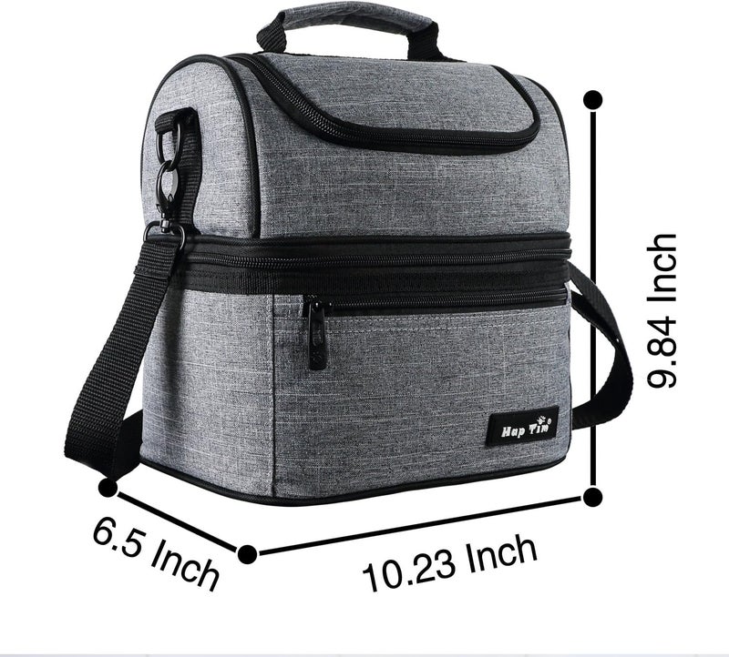 Hap Tim Lunch Box Insulated Lunch Bag Large Cooler Tote Bag for Adult,Men,Women, Double Deck Cooler for Office/Picnic (SA-16040-G) - Image 4