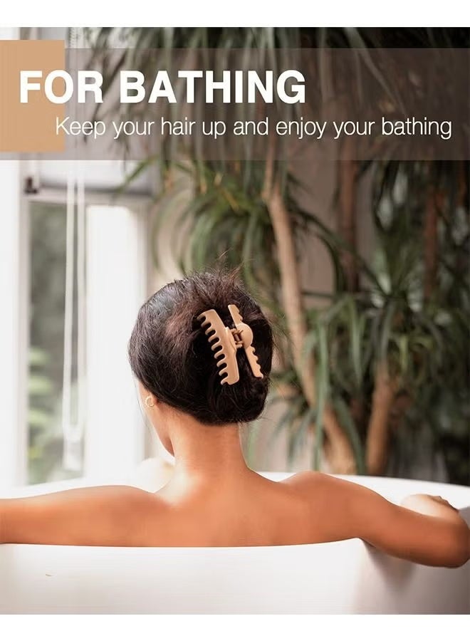 مشابك شعر كبيرة، عبوة من 4 مشابك شعر، مشابك مخالب متينة عملاقة غير لامعة محايدة - Image 5