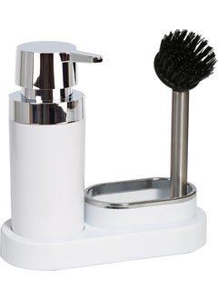 Polen Kitchen Set White Liquid Soap Dispenser-Brush M-E43-01