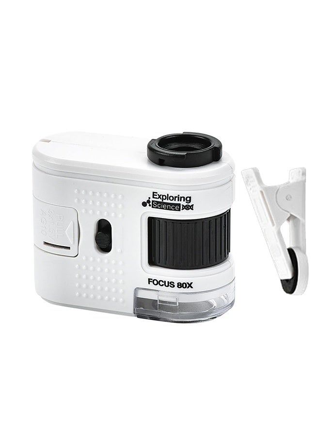 TodyJeyHo Small Handheld Microscope, Children's microscope, With 80X Pocket Sized Microscope,  UV and LED Flashlight, Easy Carrying For Classroom and Laboratory Observation  - Image 1
