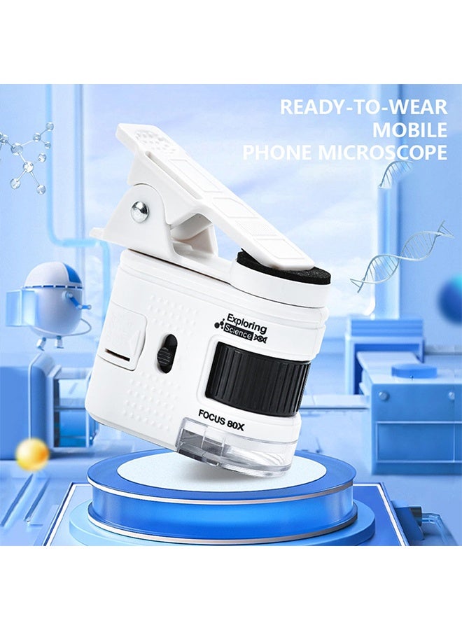 TodyJeyHo Small Handheld Microscope, Children's microscope, With 80X Pocket Sized Microscope,  UV and LED Flashlight, Easy Carrying For Classroom and Laboratory Observation  - Image 4