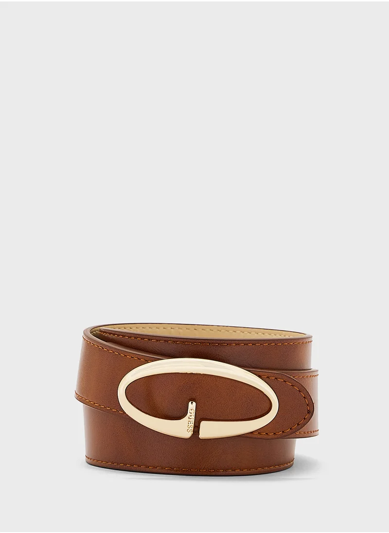 GUESS Logo Detailed None Allocated Hole  Belt