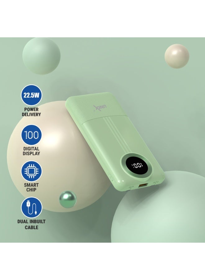 يونيكس باور بانك يونكس UX-1534 بسعة 10000mAh | شحن سريع PD 22.5W | كابلين مدمجين Type-C وLightning | شاشة LED رقمية | شاحن محمول - Image 5