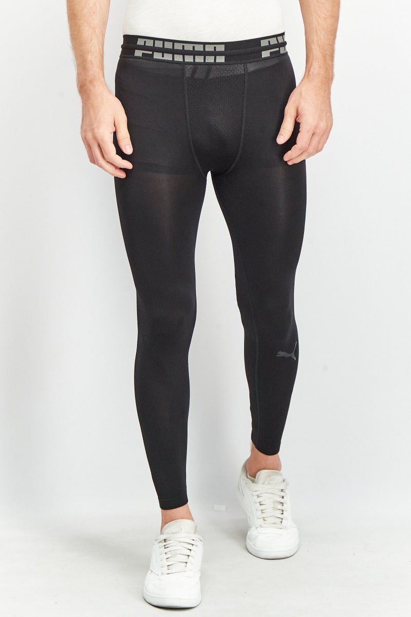 PUMA Men Tight Fit Brand Logo Training Leggings, Black - Image 1