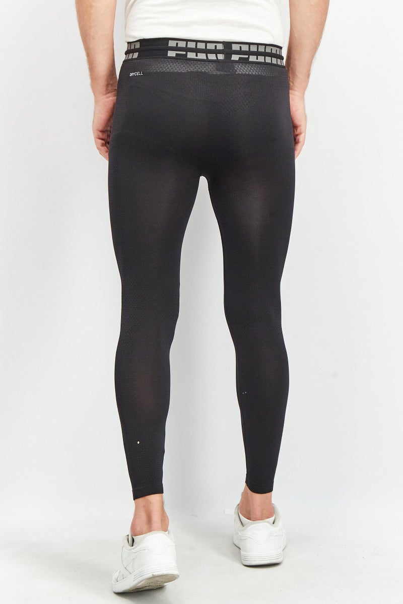 PUMA Men Tight Fit Brand Logo Training Leggings, Black - Image 3