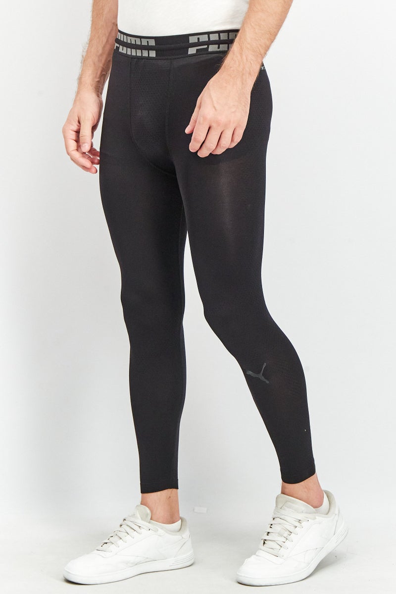 PUMA Men Tight Fit Brand Logo Training Leggings, Black - Image 2