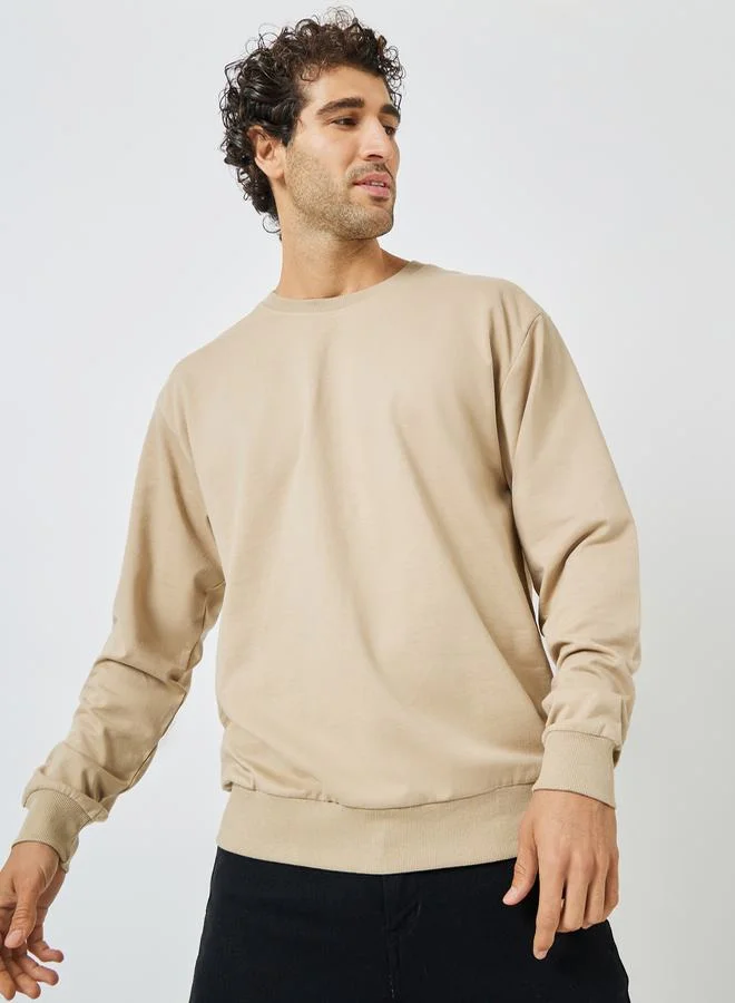 Styli Relaxed Fit Cotton Terry Sweatshirt