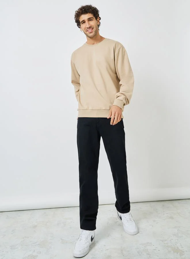 Styli Relaxed Fit Cotton Terry Sweatshirt