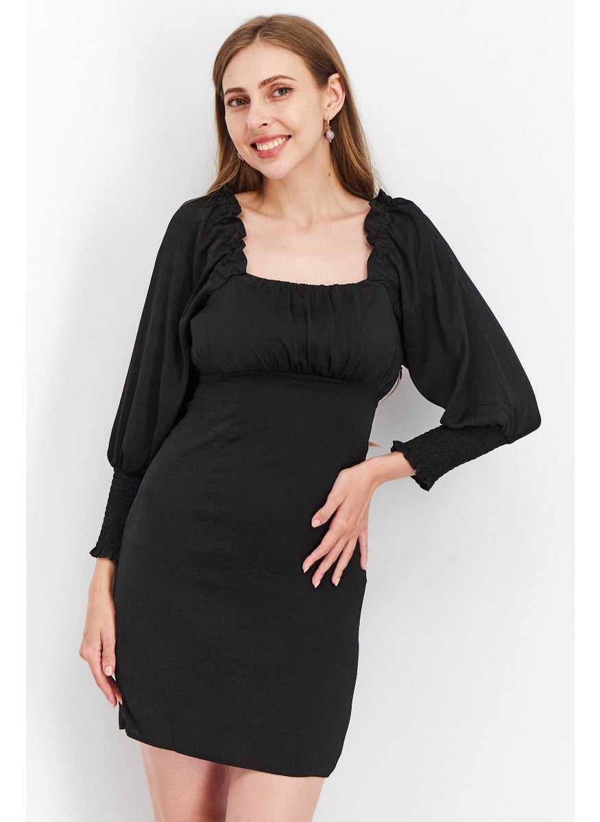 ONLY Women Plain Mini Dress, Black  - Image 1