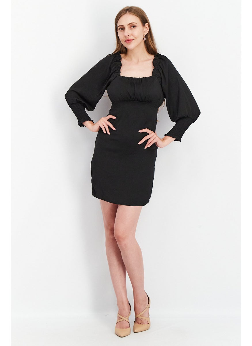 ONLY Women Plain Mini Dress, Black  - Image 3