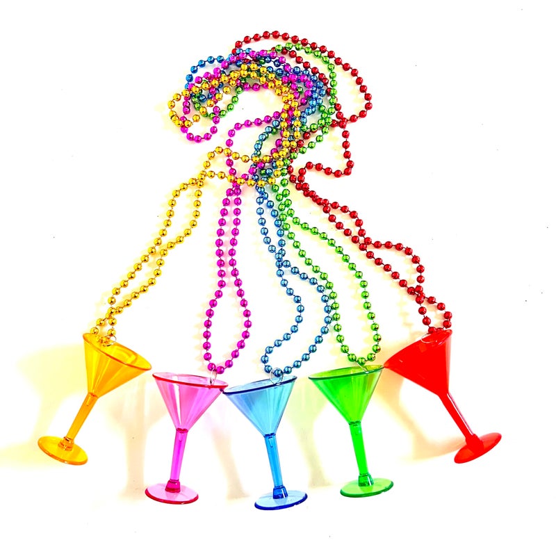 GZYSSL 25Pcs Multicolor Cocktail Shot Glass Beads Plastic Shot Necklace Cup for Birthday Wedding, Festival Parade Decoration, Cinco de Mayo Fiesta Party Supplies - Image 3