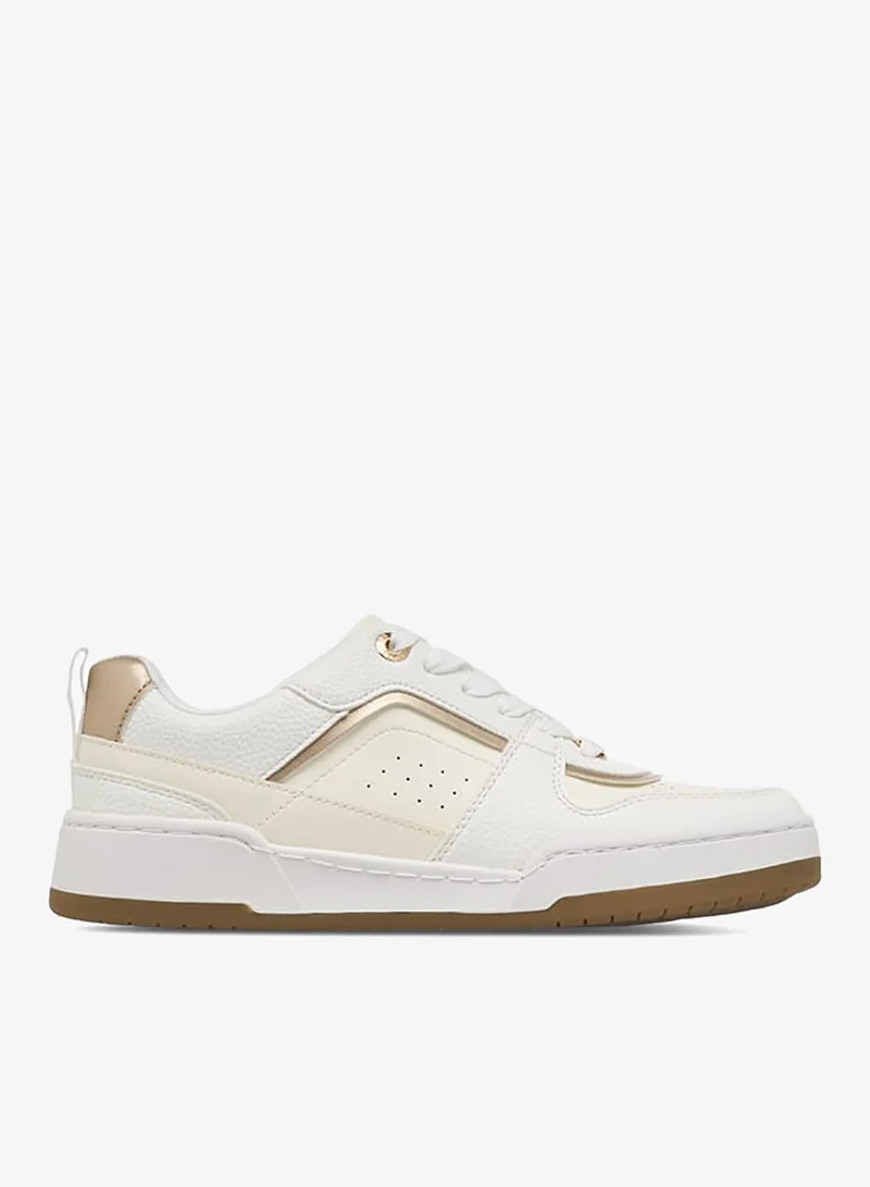 Women's Panelled Lace-Up Sneakers With Pull Tabs