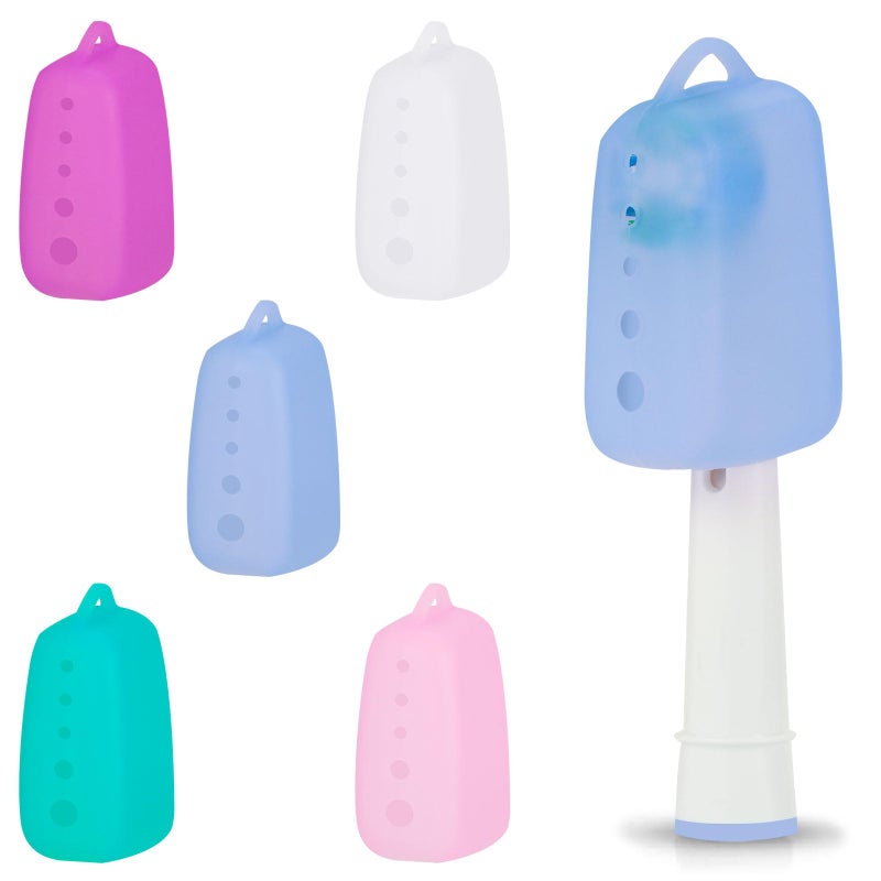 Lapfoon 5 Packs Toothbrush Covers, Silicone Toothbrush Covers Caps for for Electric Toothbrush Replacement Head & Manual Toothbrush, Toothbrush Travel Essentials - Image 1