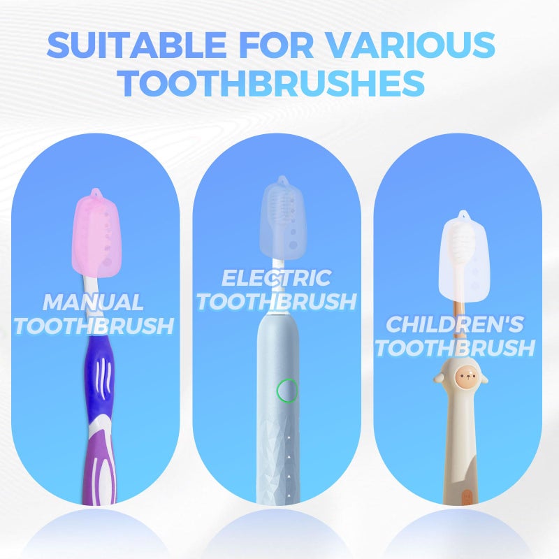 Lapfoon 5 Packs Toothbrush Covers, Silicone Toothbrush Covers Caps for for Electric Toothbrush Replacement Head & Manual Toothbrush, Toothbrush Travel Essentials - Image 2