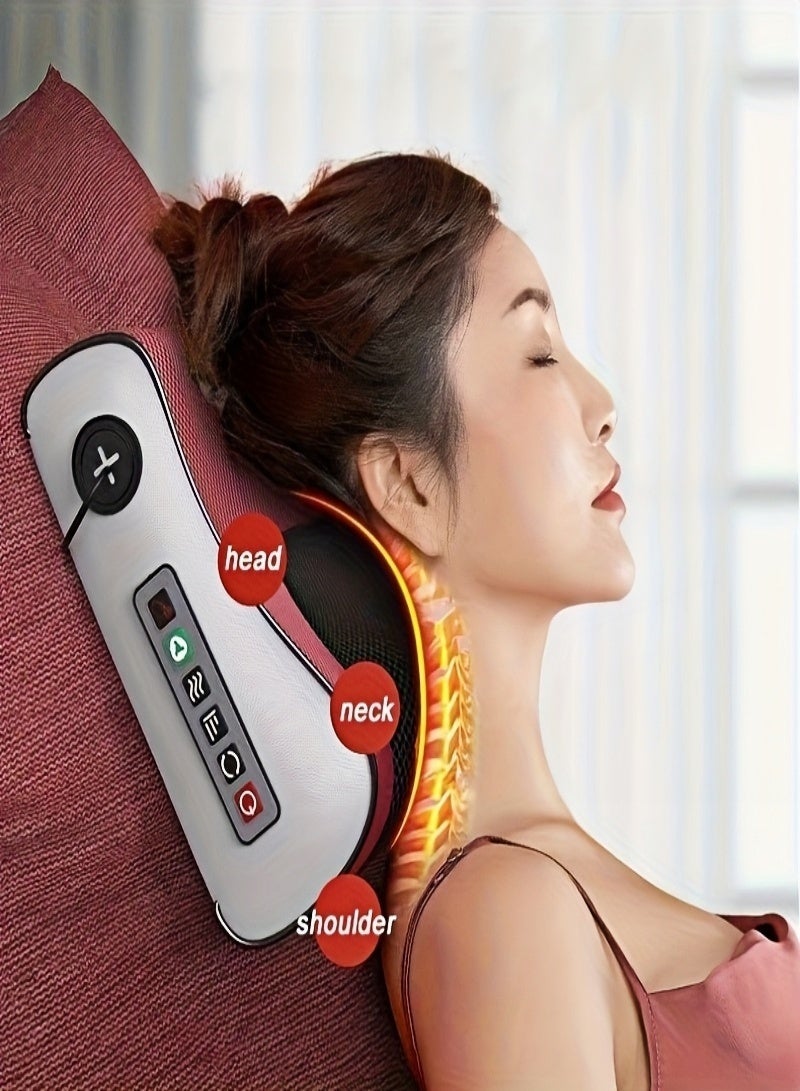 جهاز تدليك متعدد الوظائف للرقبة، وسادة تدليك مع خاصية التسخين، 20 رأسًا، 3 سرعات للضغط، مؤقت 15 دقيقة، جهاز تدليك للظهر والرقبة والساق والقدم - Image 2