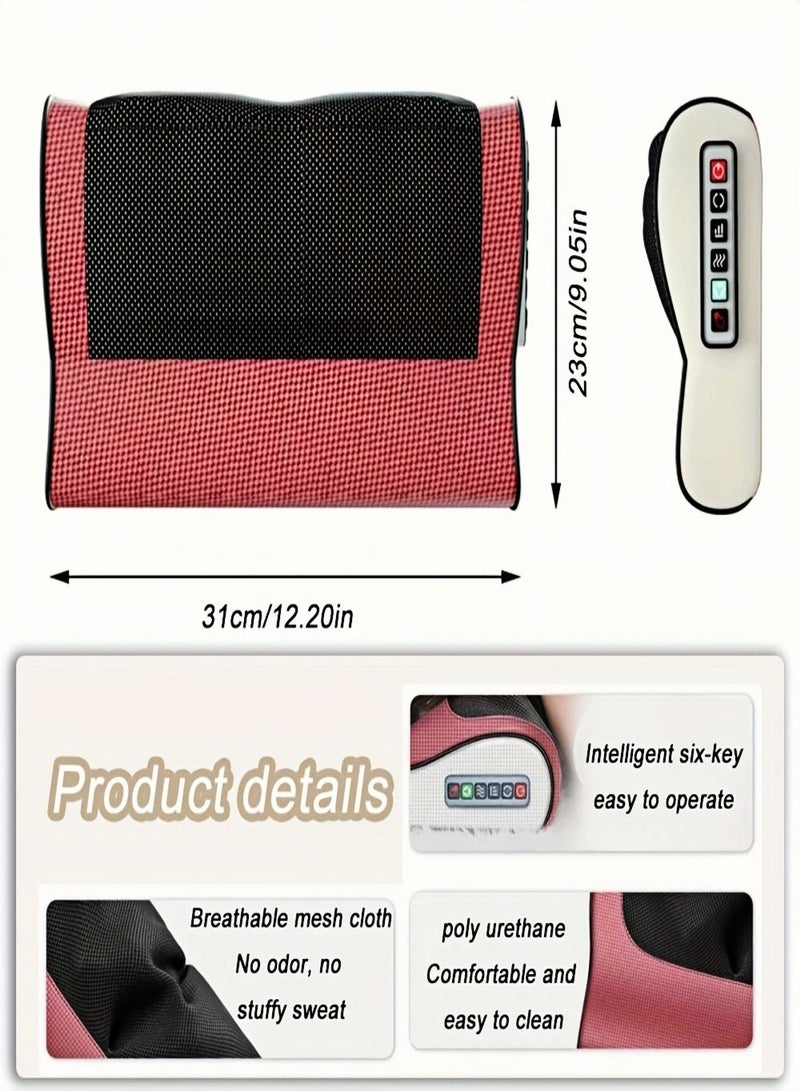 جهاز تدليك متعدد الوظائف للرقبة، وسادة تدليك مع خاصية التسخين، 20 رأسًا، 3 سرعات للضغط، مؤقت 15 دقيقة، جهاز تدليك للظهر والرقبة والساق والقدم - Image 4